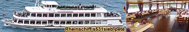 Schiff-Vermietung Rhein Schiff mieten Bonn Königswinter Godesberg Mondorf Linz Remagen Andernach Mittelrhein Köln Niederrhein
